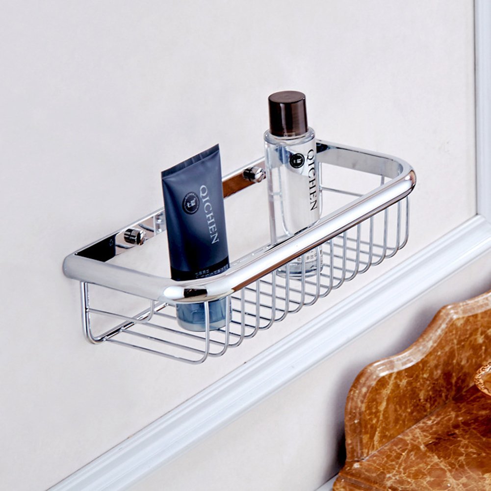 aothpher 30cm copper wall mounted kitchen bathroom shelf chrome finish