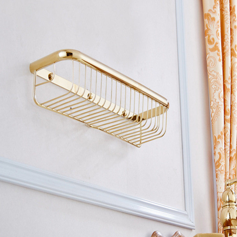 aothpher 45 cm golden square holder bathroom accessories toilet basket wall-mounted roll tissue holder bathroom