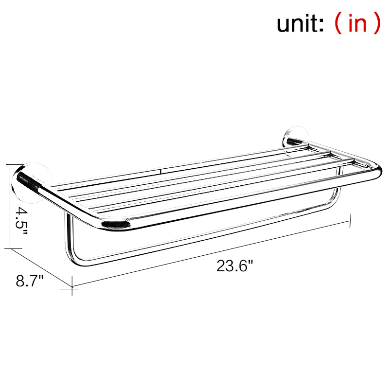 aothpher 60 cm 304 stainless steel chrome finished towel racks brand bathroom accessories towel shelf wall mounted towel rail