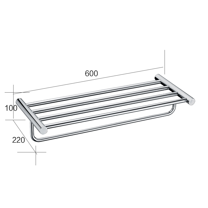 aothpher 60 cm 304 stainless steel chrome finished towel racks brand bathroom accessories towel shelf wall mounted towel rail