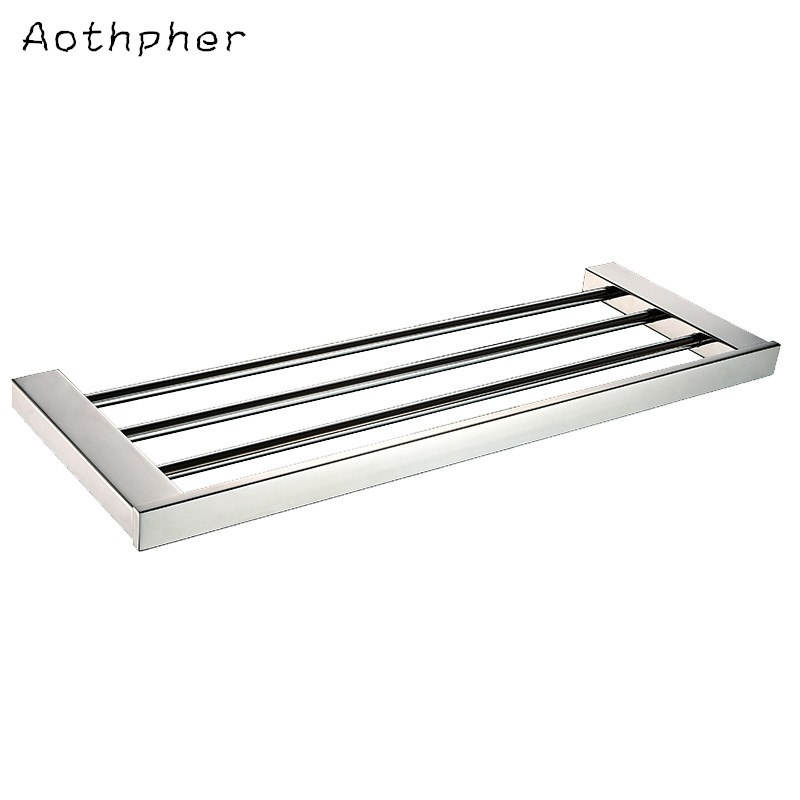 aothpher 60 cm 304 stainless steel chrome finished towel racks brand bathroom accessories towel shelf wall mounted towel rail