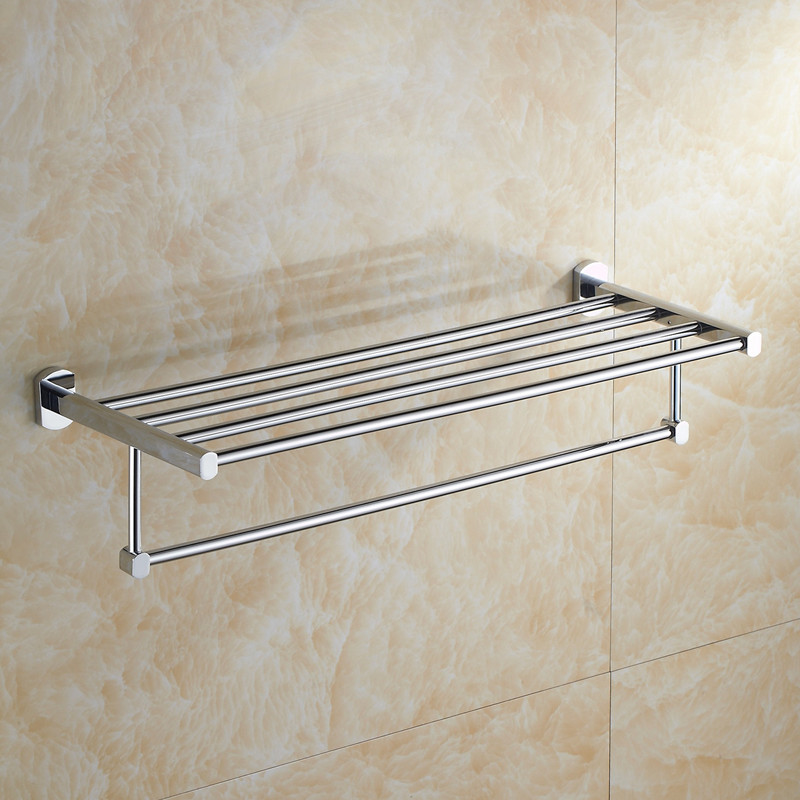 aothpher 60 cm brass chrome finished dual tire towel brand bathroom accessories towel shelf wall mounted towel rail