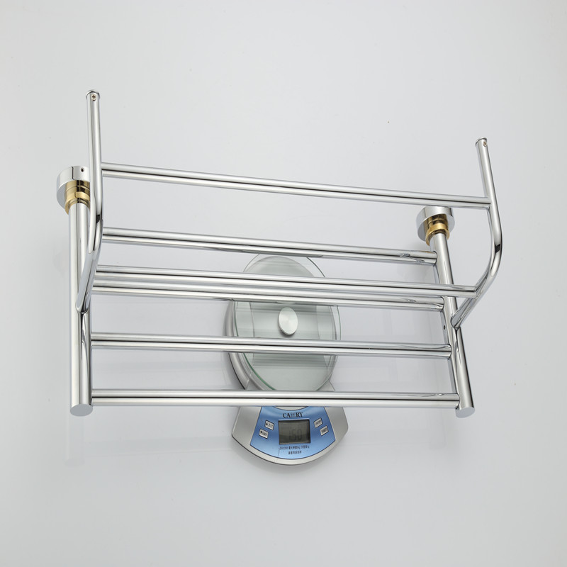 aothpher 60 cm stainless steel chrome finished dual tire towel brand bathroom accessories towel shelf wall mounted towel rail