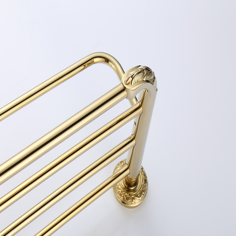 aothpher 60 cm stainless steel gold finished single tire towel brand bathroom accessories towel shelf wall mounted towel rail