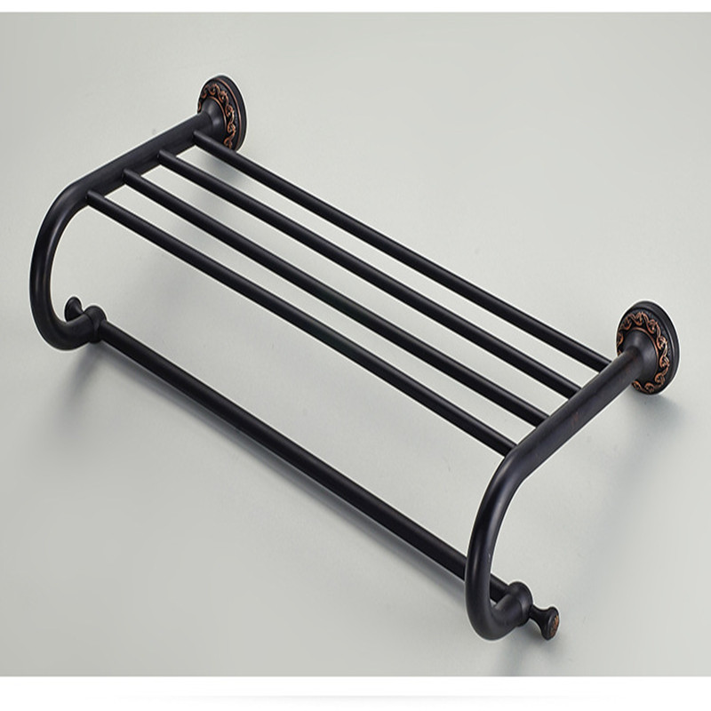 aothpher 60cm brass oil rub bronze finished towel racks brand bathroom accessories towel shelf wall mounted towel rail for bath