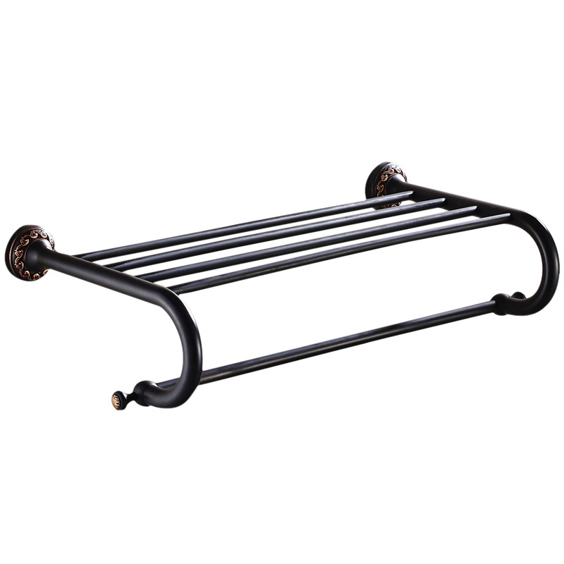 aothpher 60cm brass oil rub bronze finished towel racks brand bathroom accessories towel shelf wall mounted towel rail for bath