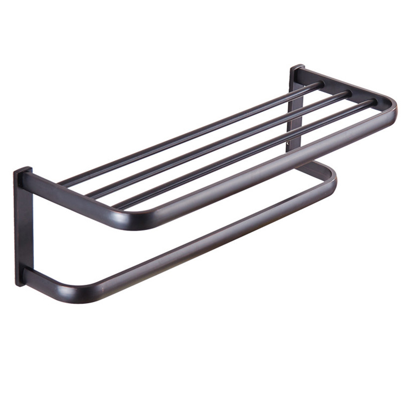 aothpher 60cm oil rubbed brone finished towel racks brand bathroom accessories towel shelf wall mounted towel rail for bathroom