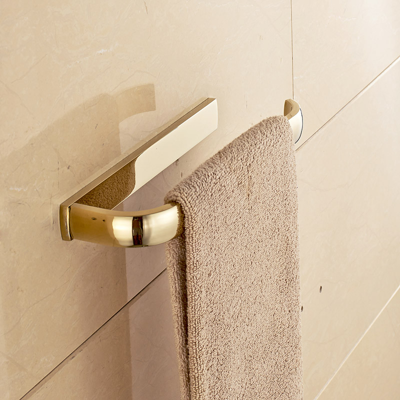 aothpher bathroom brass towel shelf single towel bar rack hanging roll holder 3 colors wall-mount single bar towel rings