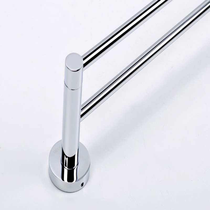 aothpher chrome 60cm wall-mounted bathroom chrome polish towel bars towels racks stainless double towel bar for bathroom