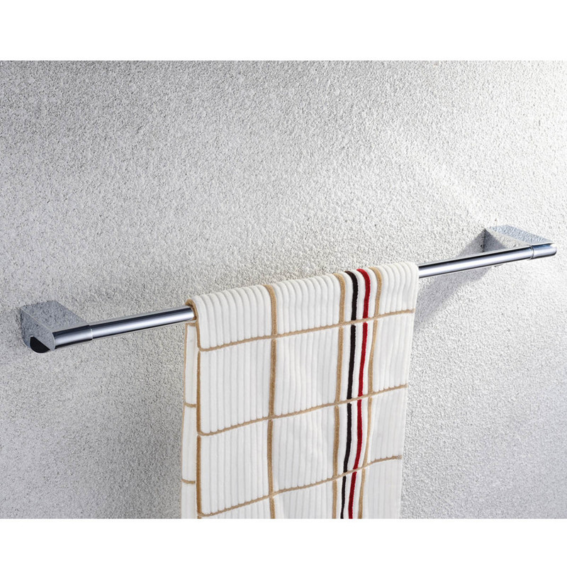 aothpher chrome 60cm wall-mounted bathroom chrome polish towel bars towels racks stainless single towel bar for bathroom