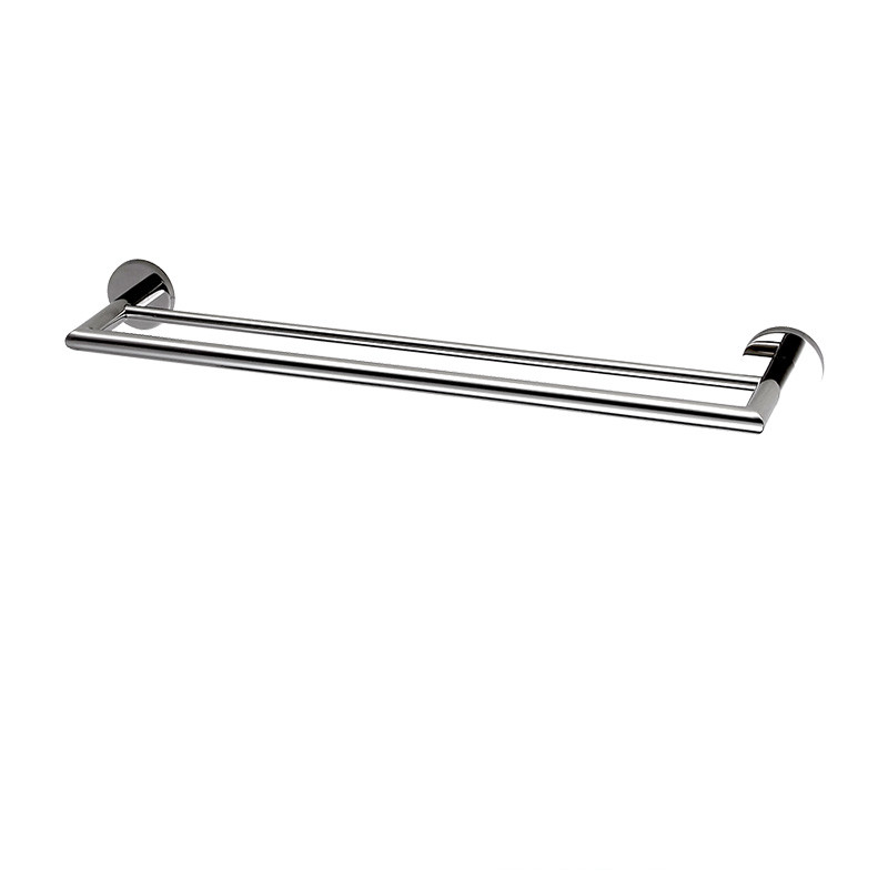 aothpher chrome 60cm wall-mounted bathroom mirror poish towel bars towels racks stainless double towel rack for bathroom kitchen