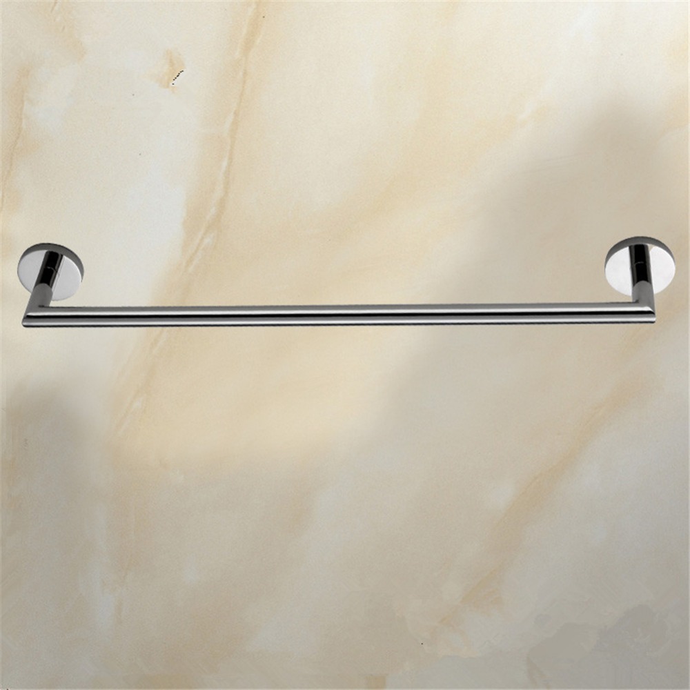 aothpher chrome 60cm wall-mounted bathroom mirror poish towel bars towels racks stainless single towel rack for bathroom kitchen