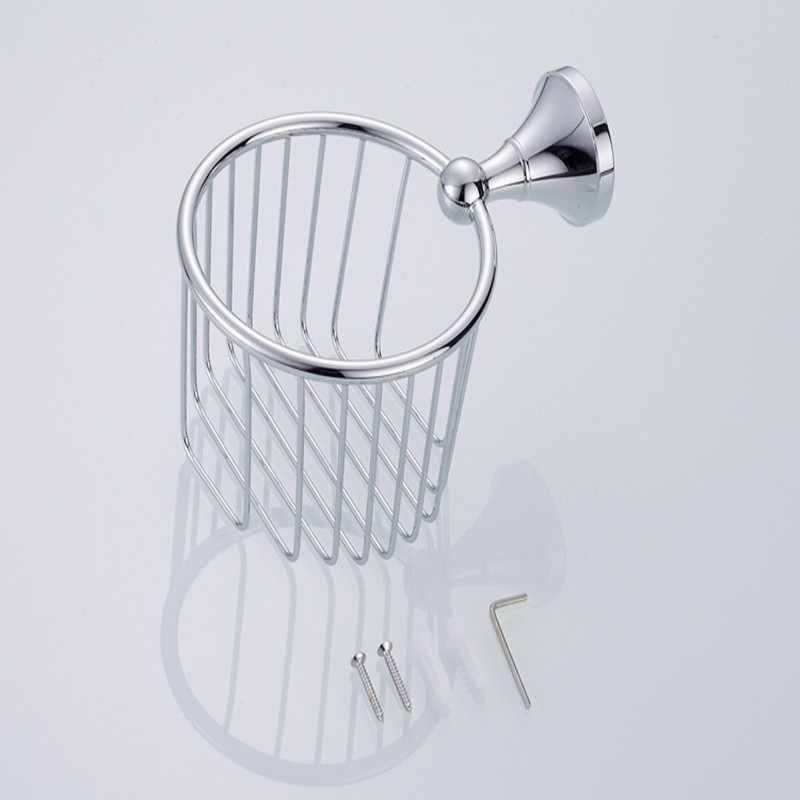 aothpher chrome paper box roll holder bathroom accessories toilet paper holder basket wall-mounted roll tissue holder bathroom