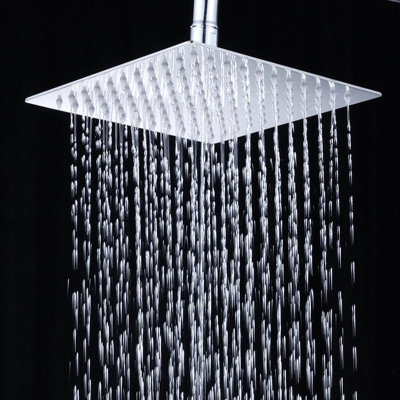 aothpher chrome stainless steel square/round 8 inch top shower head - rain style showerhead, waterfall effect in bathroom