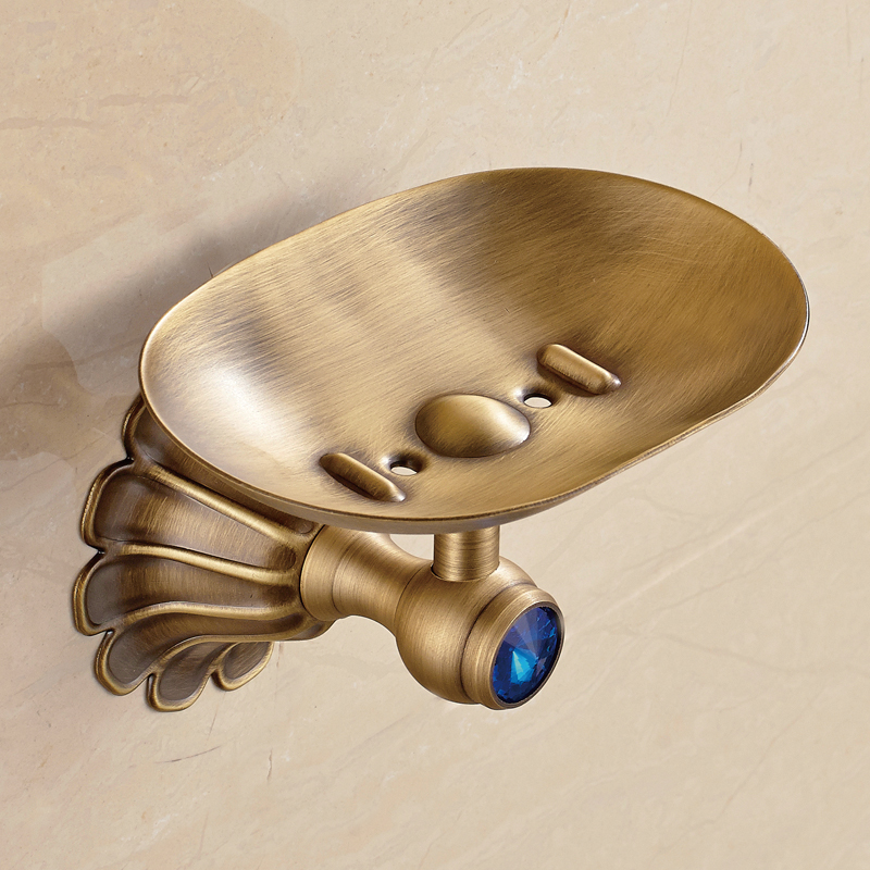 aothpher classic brass lily-shaped soap dish soap storage wall-mounted soap holder container for bath shower bathroom product