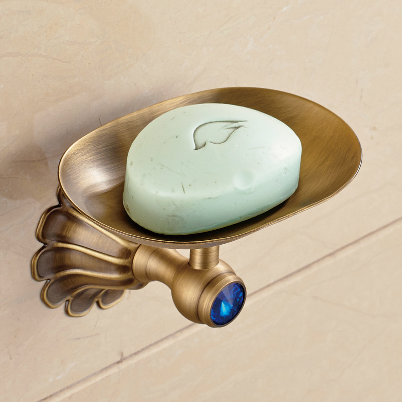 aothpher classic brass lily-shaped soap dish soap storage wall-mounted soap holder container for bath shower bathroom product