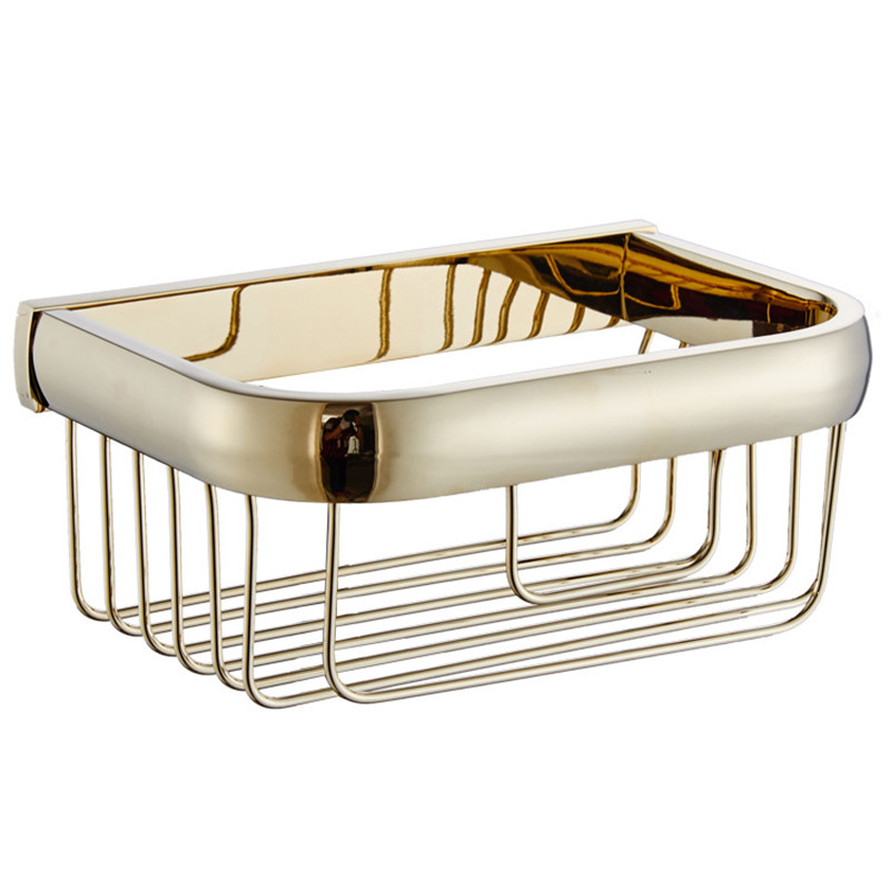 aothpher golden chrome square holder bathroom accessories toilet basket wall-mounted roll tissue holder bathroom