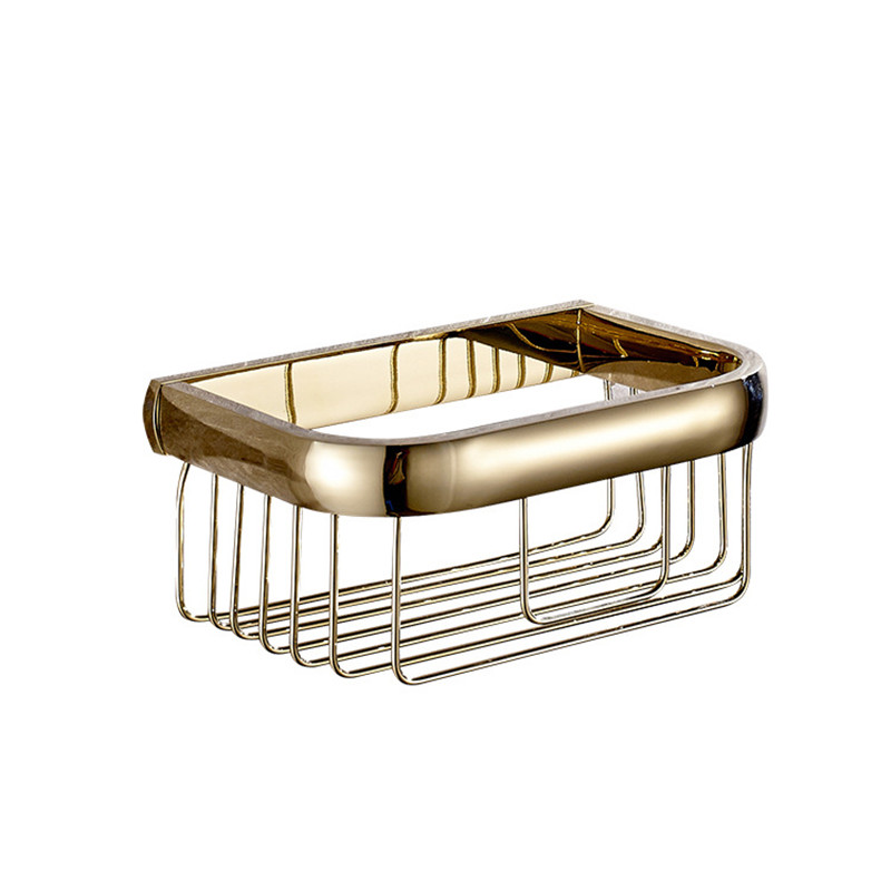 aothpher golden chrome square holder bathroom accessories toilet basket wall-mounted roll tissue holder bathroom