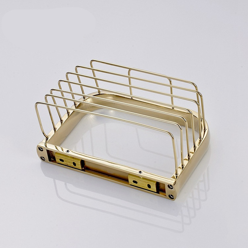 aothpher golden chrome square holder bathroom accessories toilet basket wall-mounted roll tissue holder bathroom