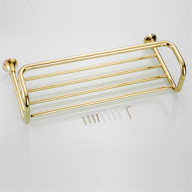 aothpher modern 60 cm brass made gold finished towel racks in bathroom accessories towel shelf wall mounted towel rail for bath