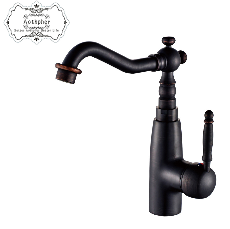 aothpher modern kitchen faucet deck mounted mixer tap chrome brass finished solid brass single handle mixer and cold