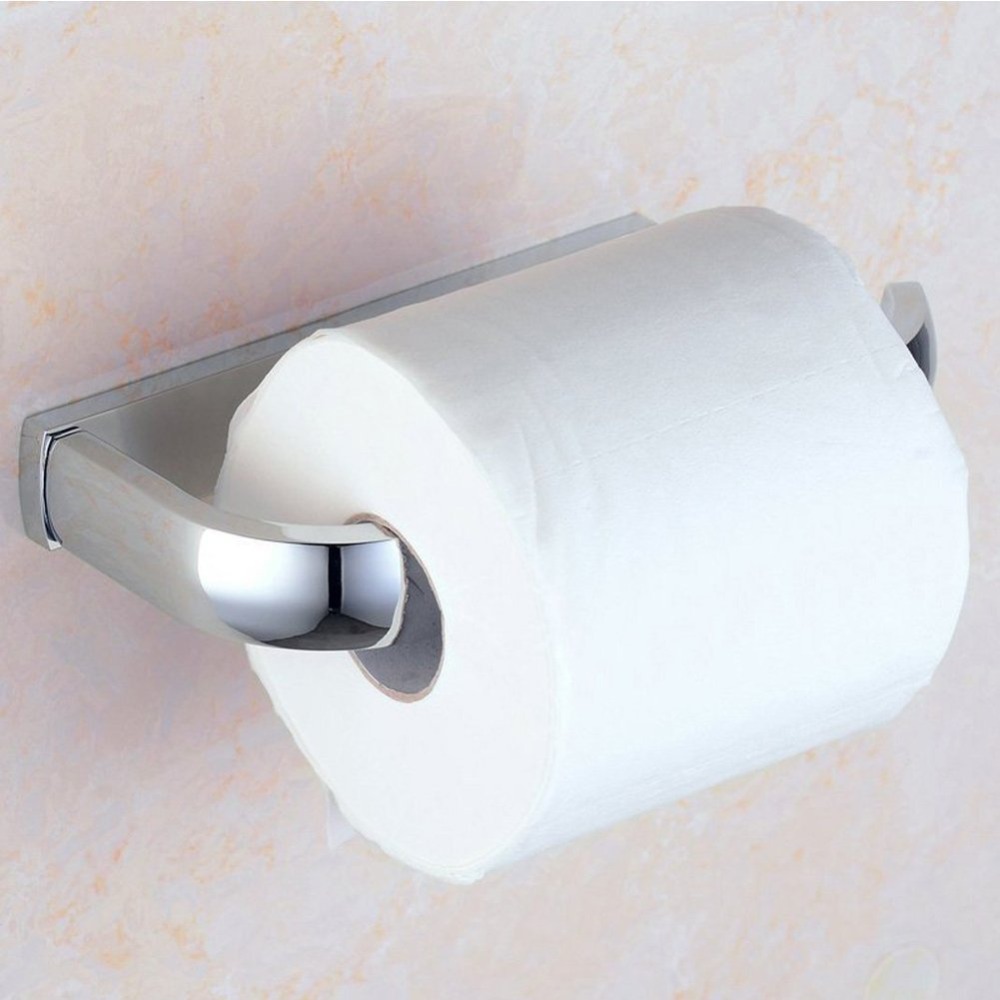 aothpher modern wall mounted brass toilet roll paper holder simple style bathroom paper towel tissue rack rail chrome finish