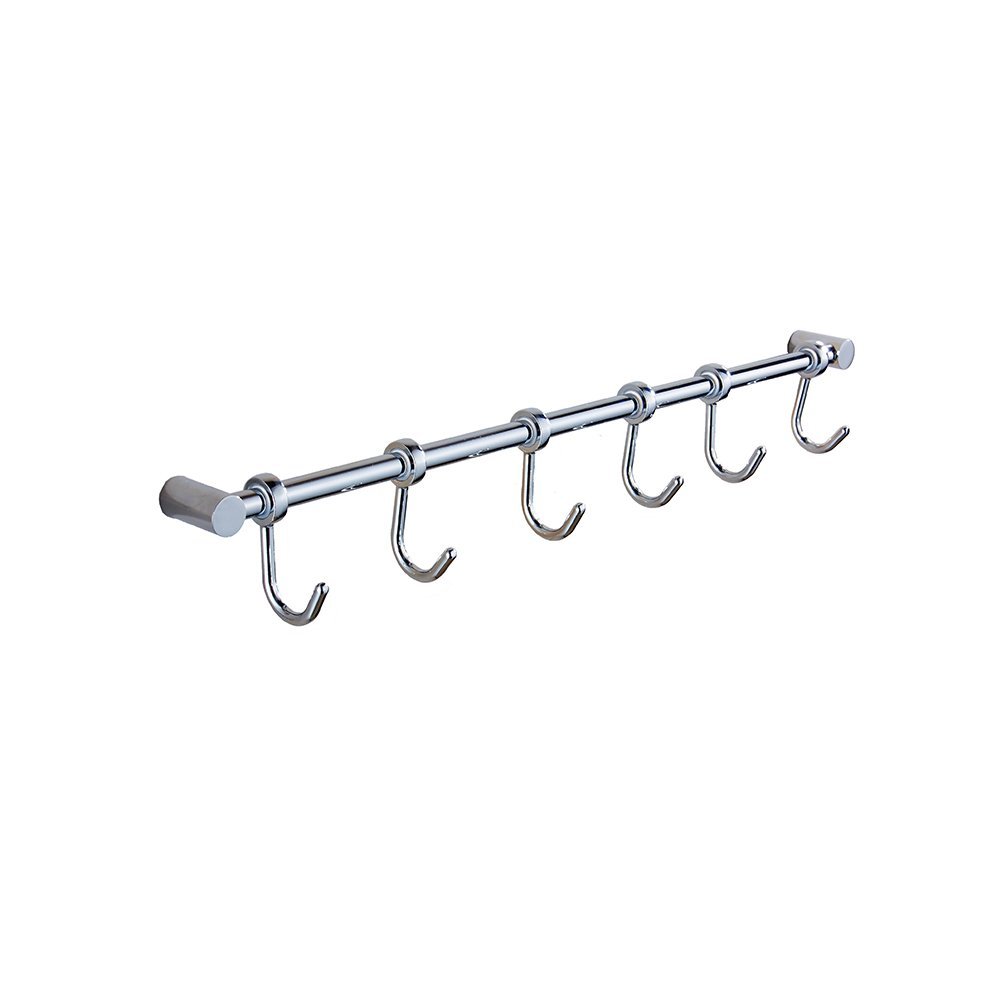 aothpher mordern wall mounted towel hook kitchen rail/coat rack ,brass made bed room robe hook with 6 hooks, chrome finished