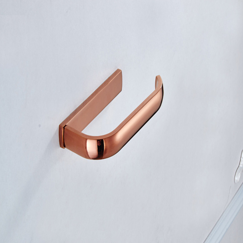 aothpher rose gold paper roll holder bathroom accessories toilet paper holder basket wall-mounted roll tissue holder bathroom