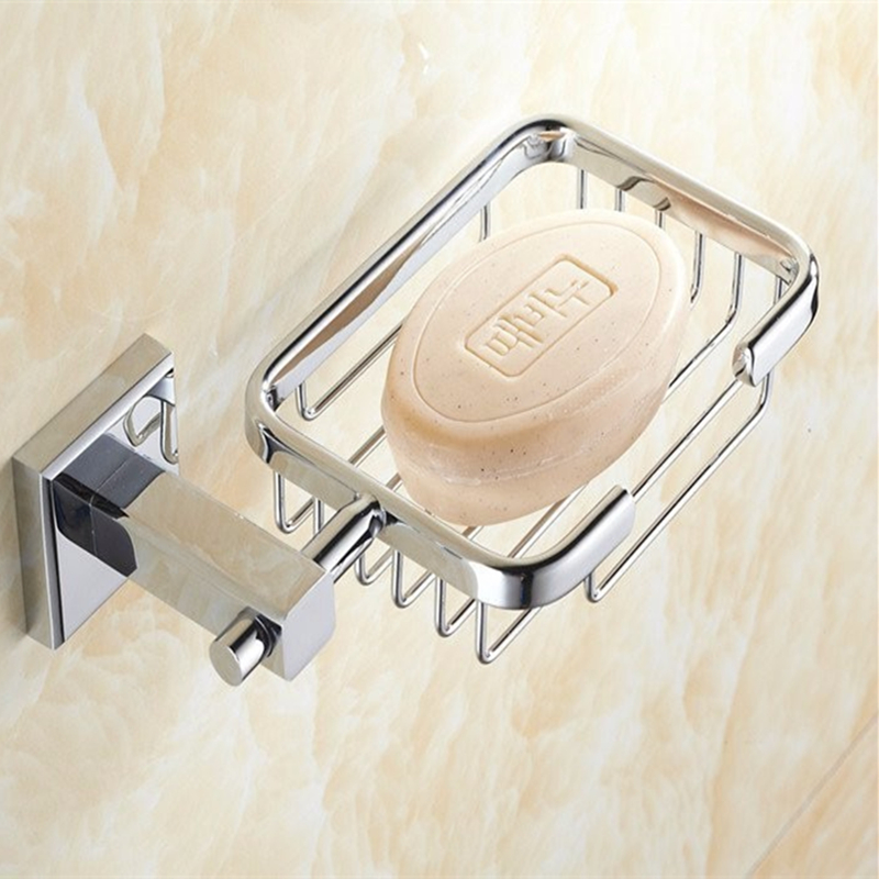 aothpher solid brass construction with chrome finish soap dish wall mounted soap basket non-slip soap box kitchen