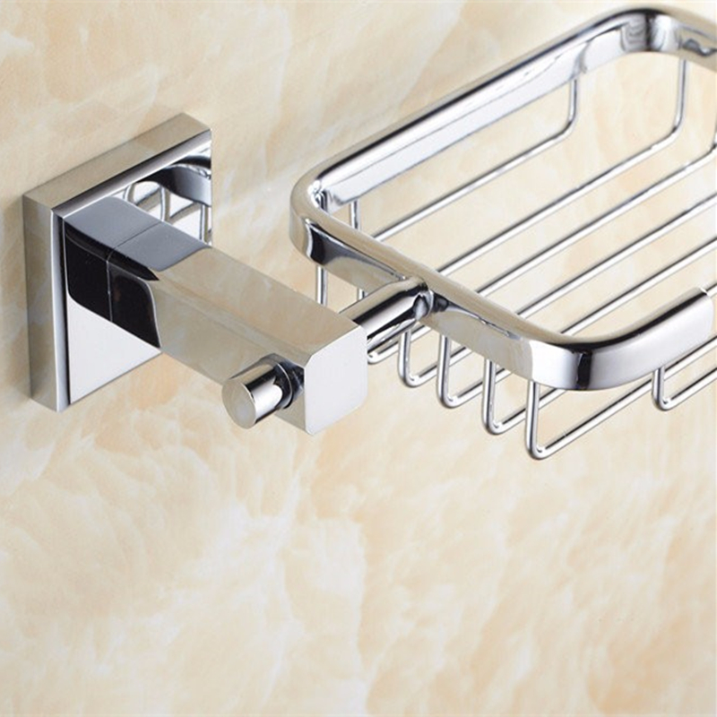 aothpher solid brass construction with chrome finish soap dish wall mounted soap basket non-slip soap box kitchen