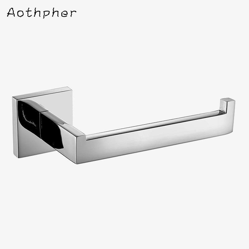 aothpher sus304 stainless steel wall mount bathroom kitchen tissue roll holder decorative chrome finished toilet paper holder