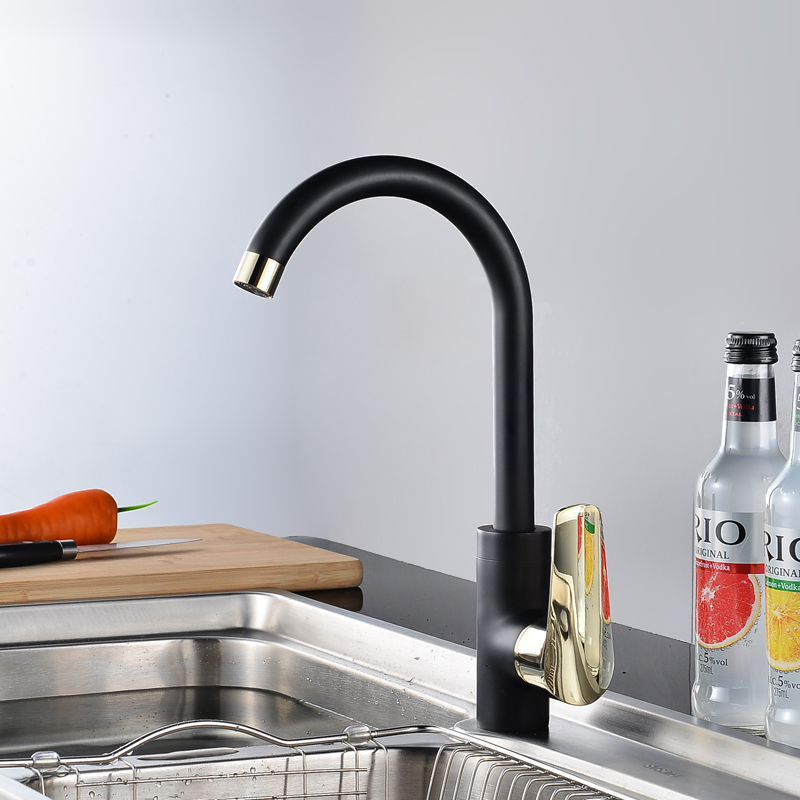 bakala 360 degree rotating copper black kitchen faucet and cold water vegetables basin sink mixer tap br-119