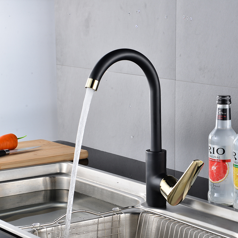 bakala 360 degree rotating copper black kitchen faucet and cold water vegetables basin sink mixer tap br-119