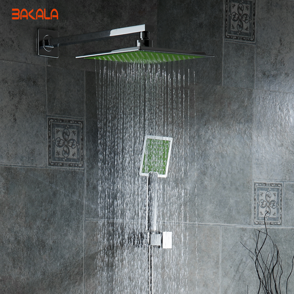 bakala 8 inch bathroom rain shower faucets green abs head shower hand shower for for bath showering system