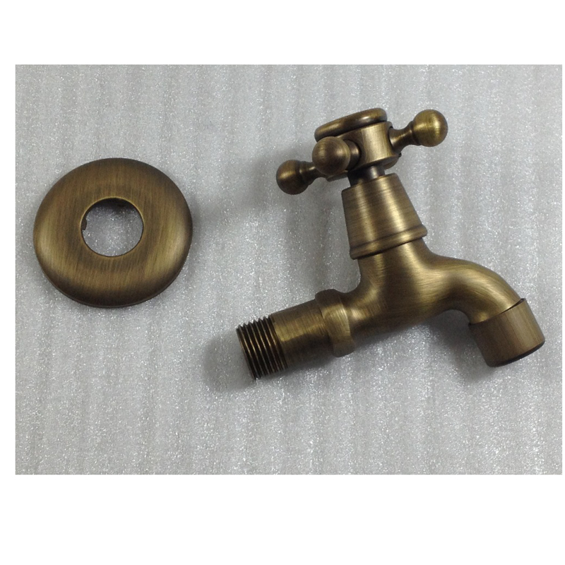 bakala antique brass finish bathroom wall mount washing machine water faucet taps mixer gz-8402