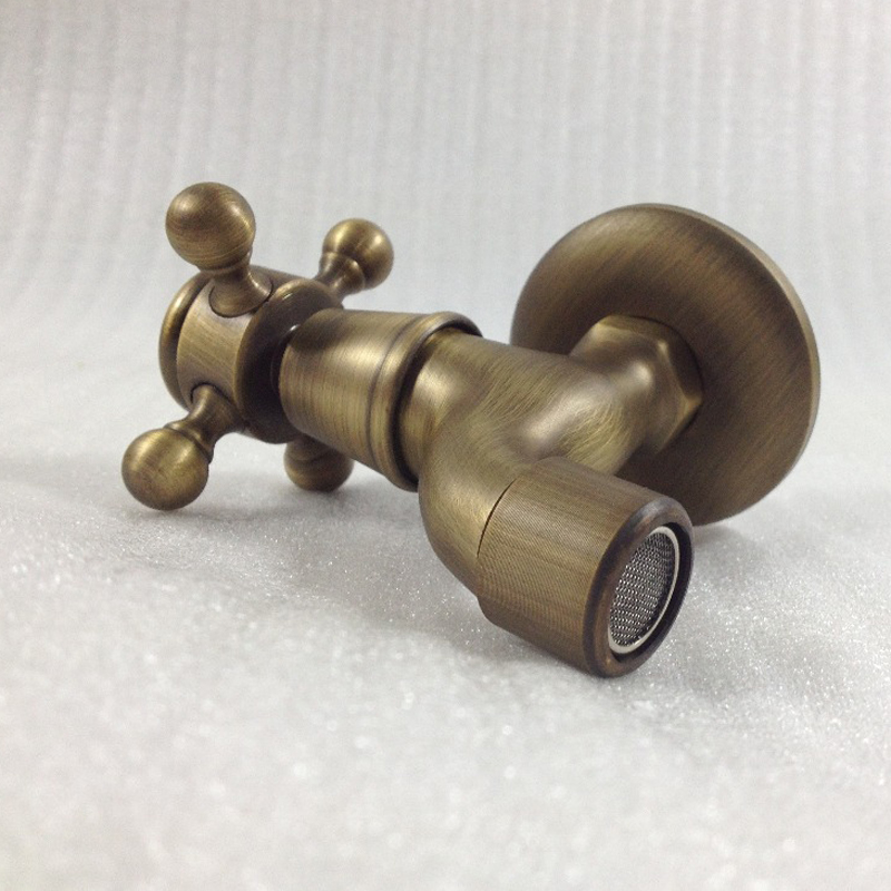 bakala antique brass finish bathroom wall mount washing machine water faucet taps mixer gz-8402