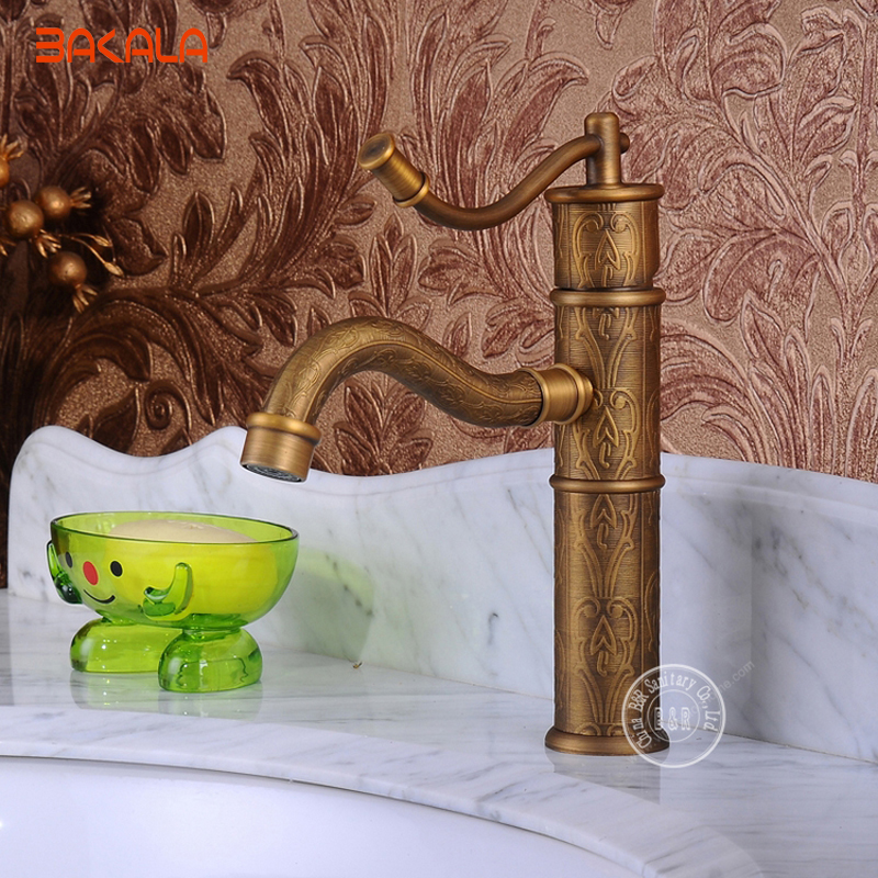 bakala antique single handle single hole for the bathrooms luxury carved bathroom sink faucet gz8002