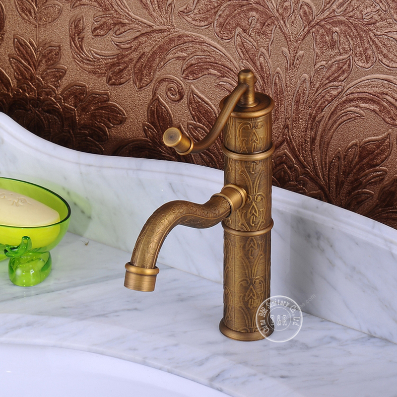 bakala antique single handle single hole for the bathrooms luxury carved bathroom sink faucet gz8002