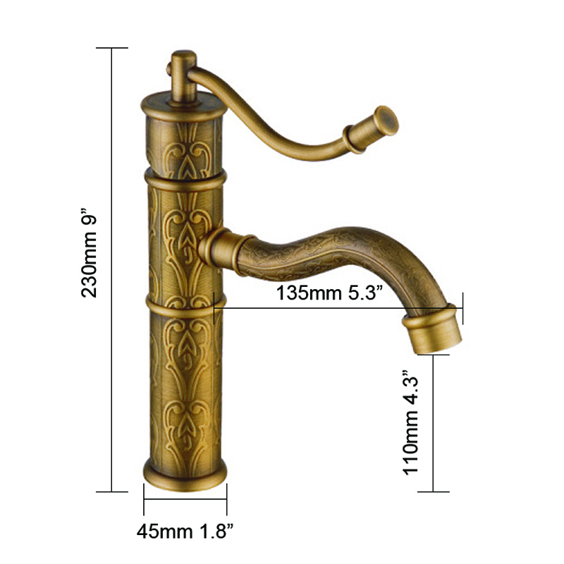 bakala antique single handle single hole for the bathrooms luxury carved bathroom sink faucet gz8002