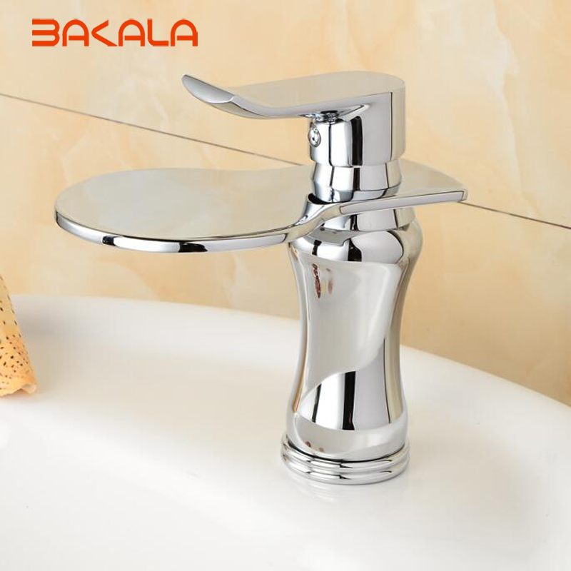 bakala chrome waterfall bathroom faucet brass and cold water faucet circular bathroom faucet lt-602