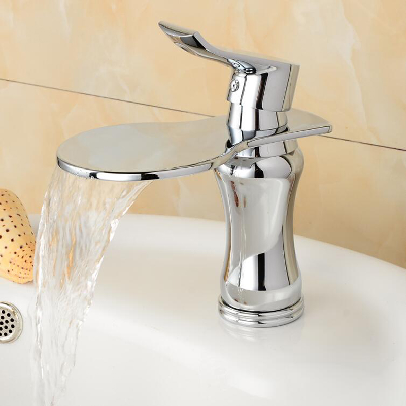 bakala chrome waterfall bathroom faucet brass and cold water faucet circular bathroom faucet lt-602