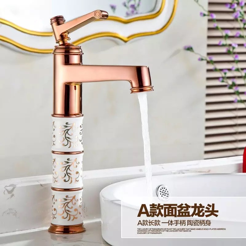 bakala deck mounted brass and ceramic faucet bathroom basin faucet mixer tap rose gold sink faucet bath basin sink faucet b-1041