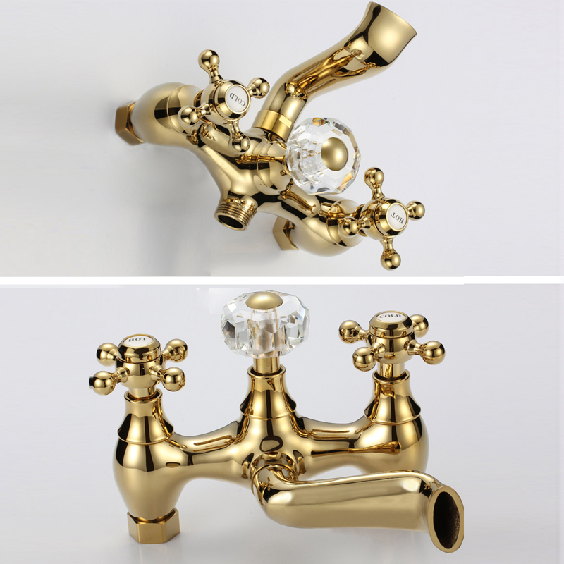 bakala good quality solid brass luxury rainfall golden shower bath set faucets wall mounted shower mixer faucets gz-6012