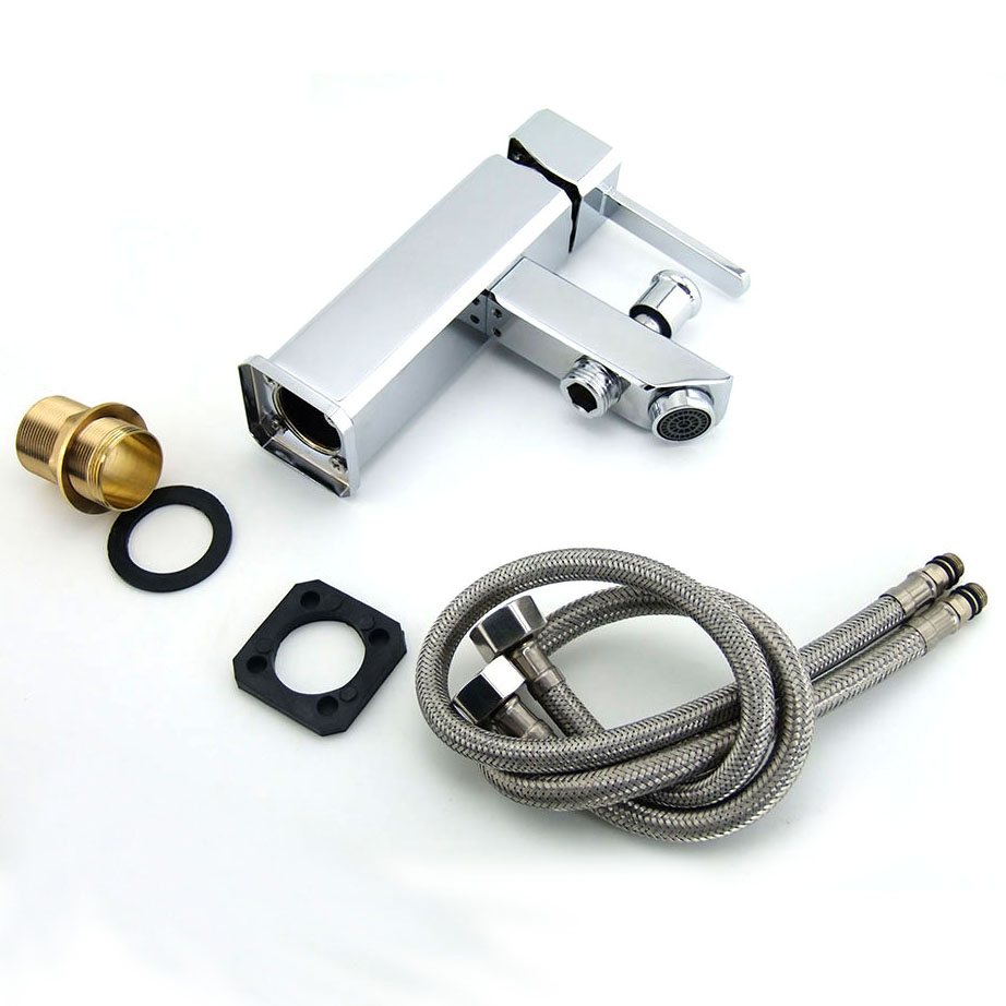 bakala luxury brass washbasin faucet, & cold water mixer, with hand shower and hose,