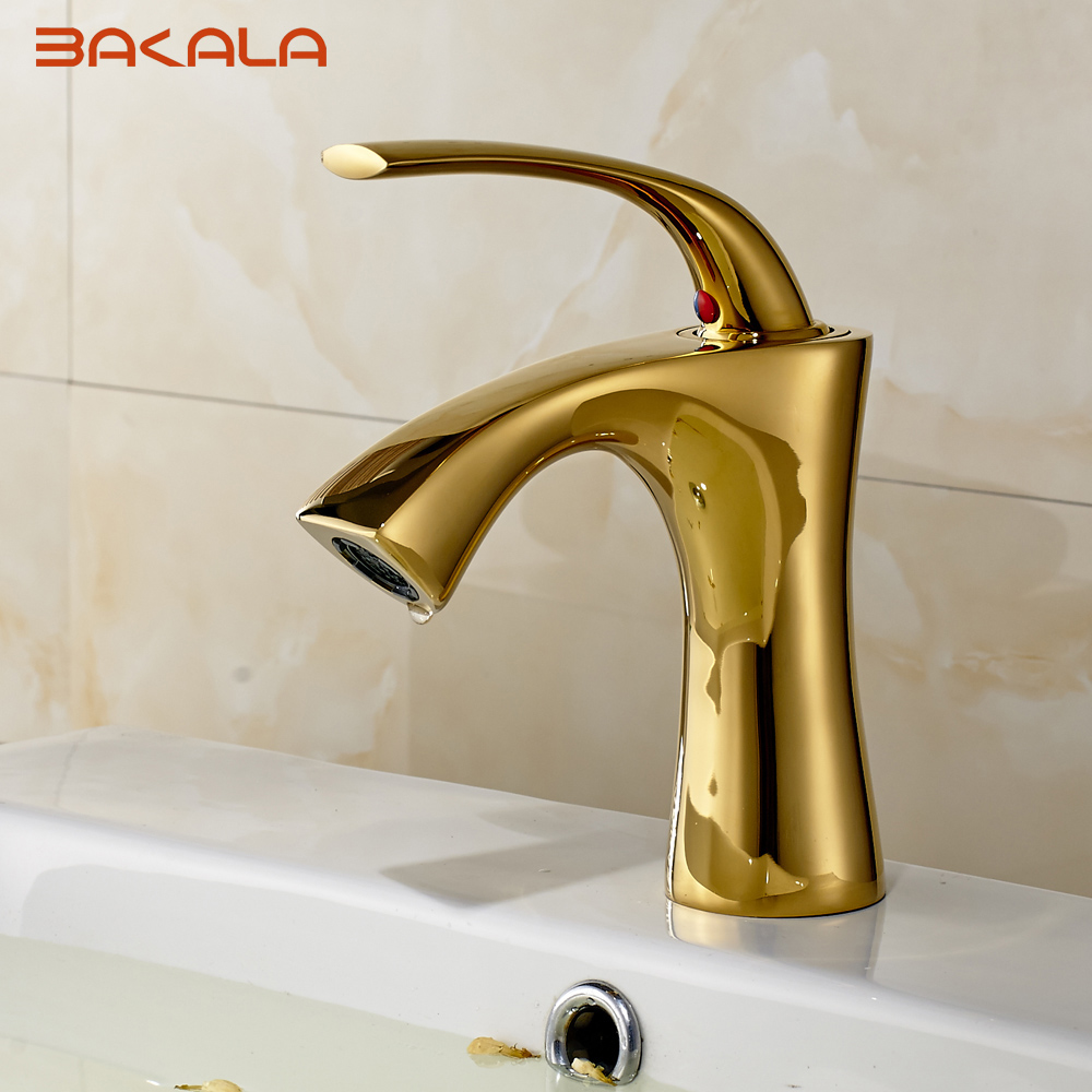 bakala new luxury basin faucet single handle hole bathroom vessel sink mixer tap deck mounted and cold water b-1085m