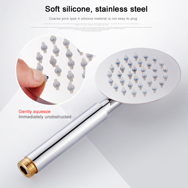 bakala round/square sus304 stainless steel shower head with wall connector &1.5m hoses set water saving handheld sprayer