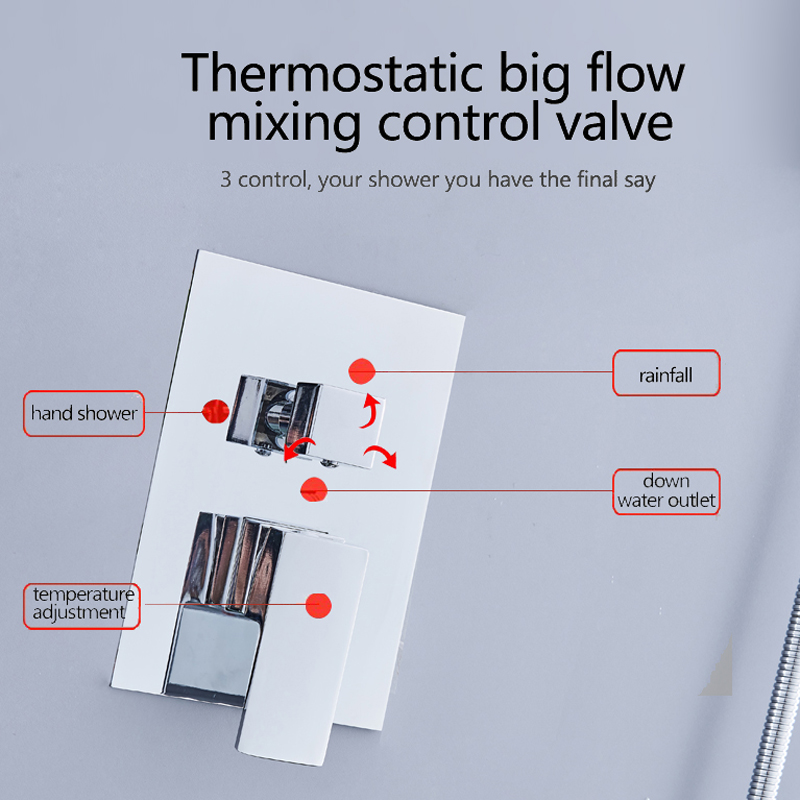 bakala shower faucet mixing valve 3 ways concealed easy-mount box 2 handles brass concealed valve chrome and cold br-9115