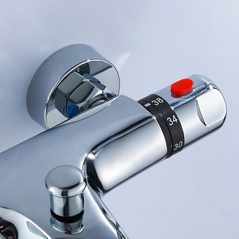 bakala thermostatic shower valve chrome plated bath mixer with handheld shower&hose hw-9051