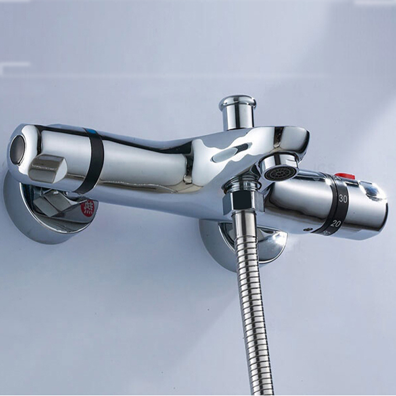 bakala thermostatic shower valve chrome plated bath mixer with handheld shower&hose hw-9051