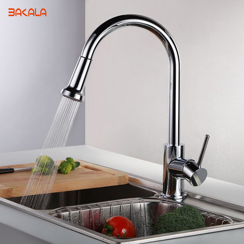 bakala traditional kitchen faucet single lever pull faucet for kitchen and cold water tap in kitchen ch-8103